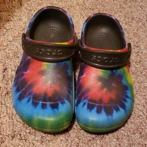 Crocs size 8 tie dye